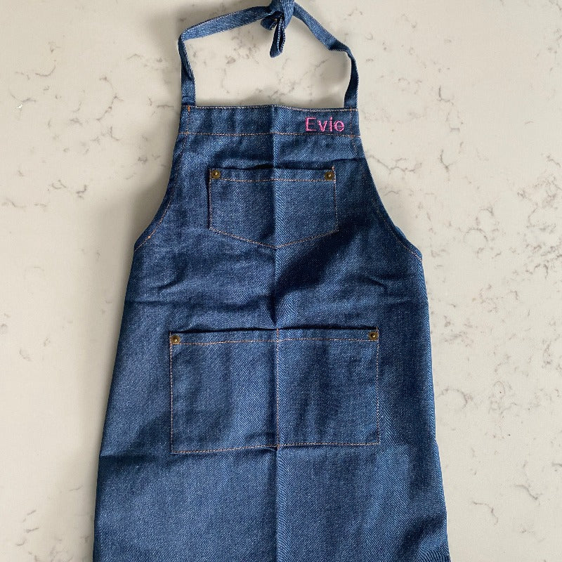 Personalised Kids Denim Apron