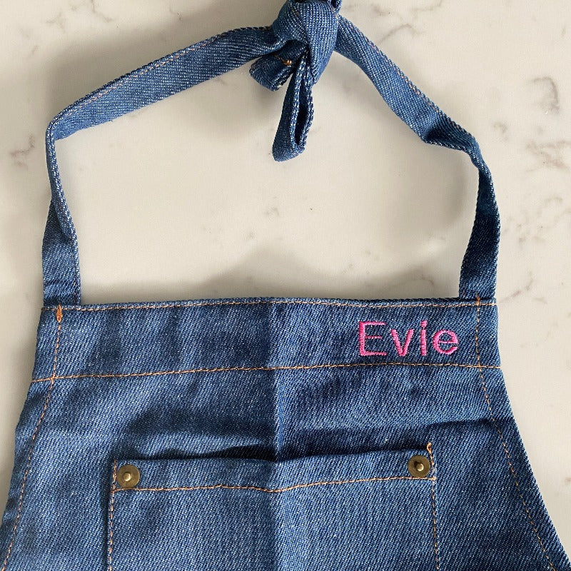 Personalised Kids Denim Apron