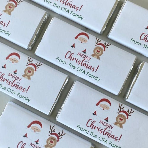 Santa & Rudolph Xmas Chocolate Bar - Mini Muse co.