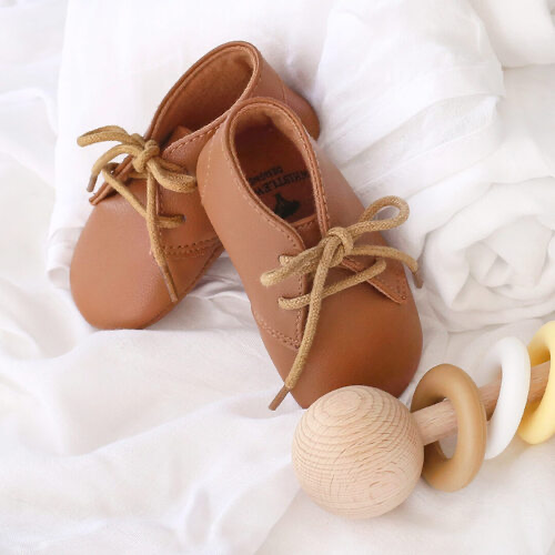 Vegan Leather Tan Baby Shoe - Mini Muse co.