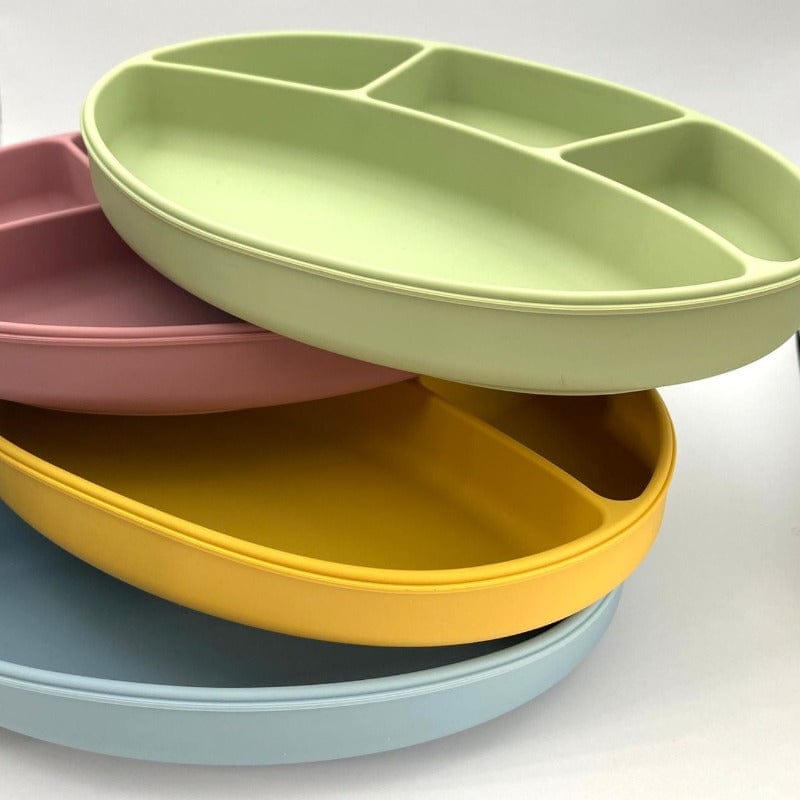 Silicone Divided Suction Plate - Oval - Mini Muse co.