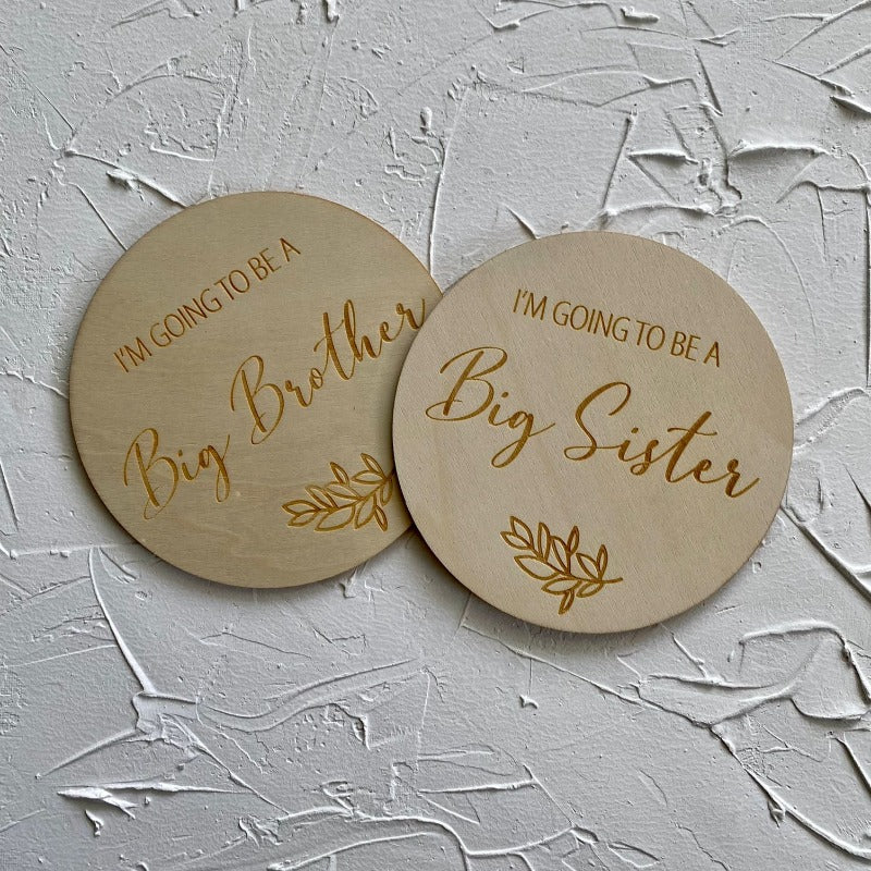 Big Brother - Single Wooden Announcement Disc - Mini Muse co.