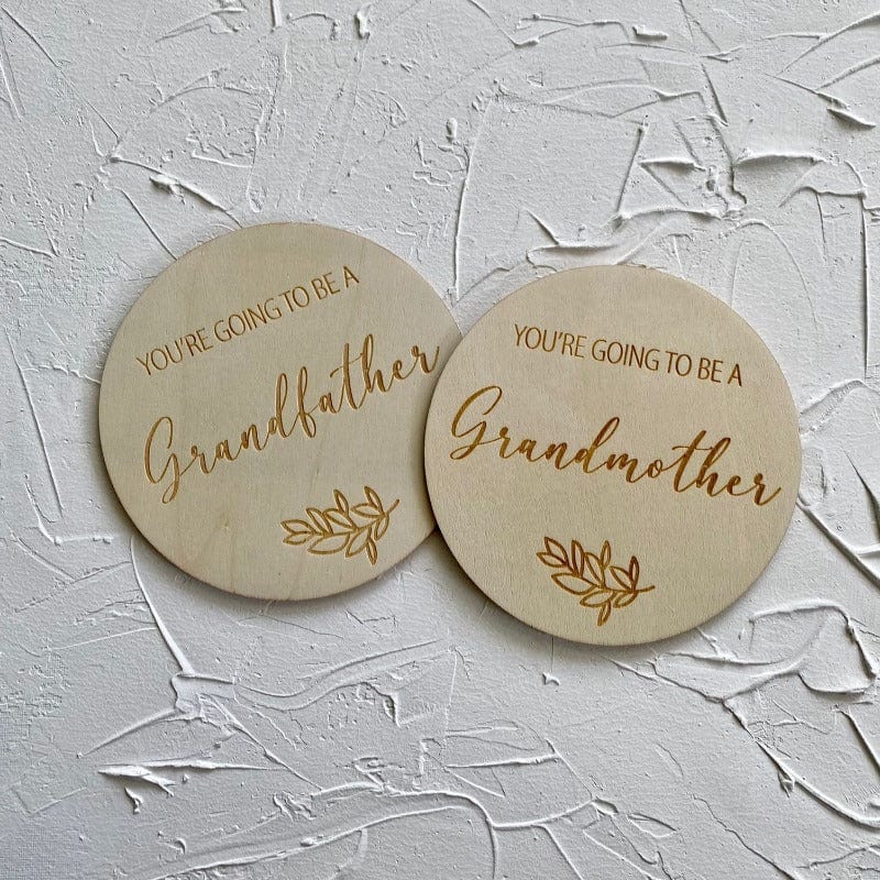 Grandfather - Single Wooden Announcement Disc - Mini Muse co.