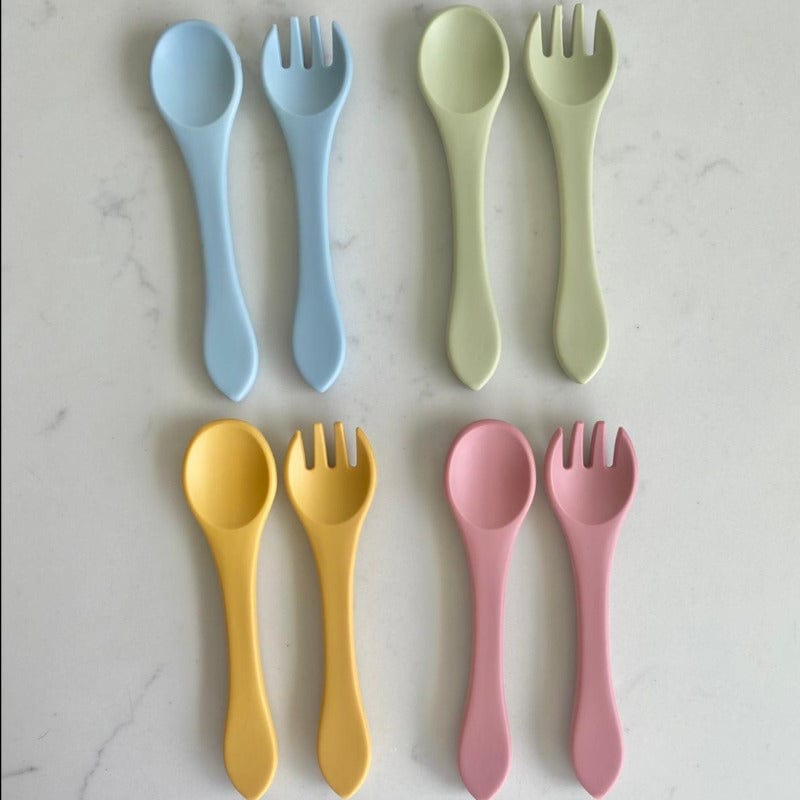 My First Silicone Spoon & Fork Set - Mini Muse co.