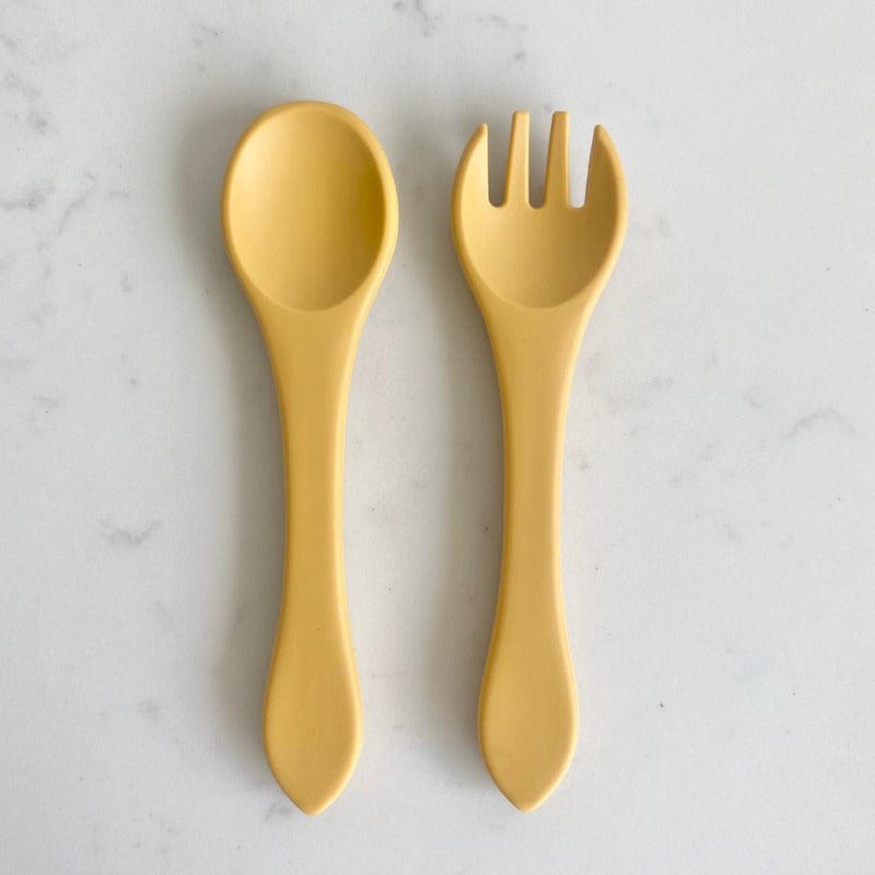 My First Silicone Spoon & Fork Set - Mini Muse co.