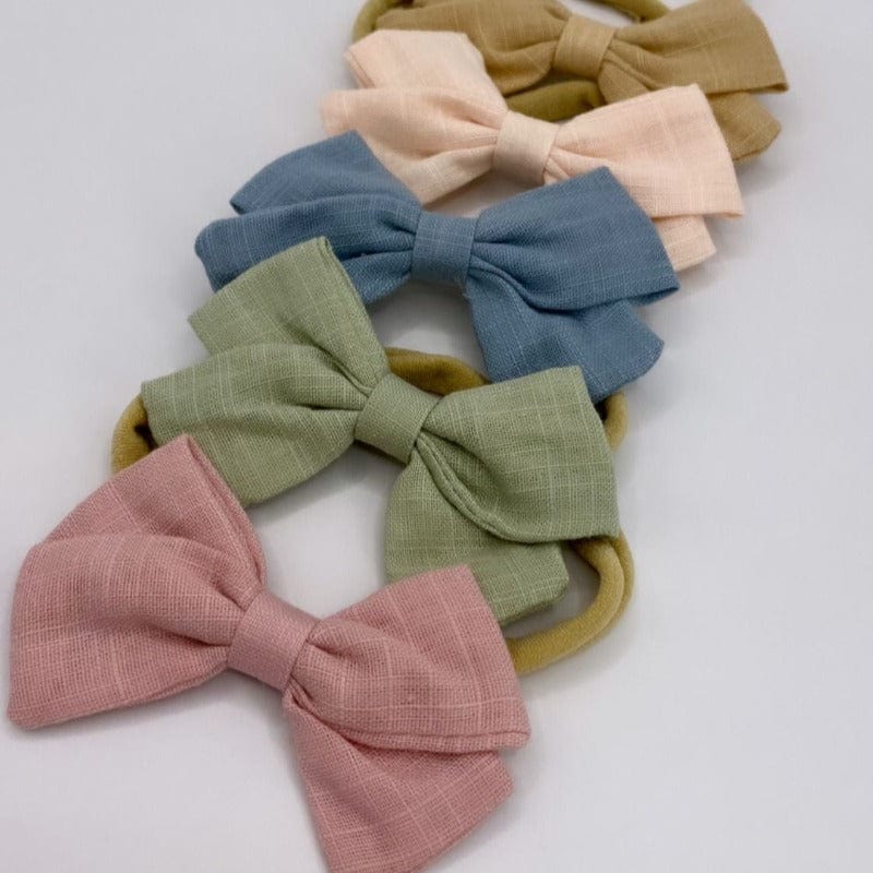 Linen Bow Headband - Mini Muse co.