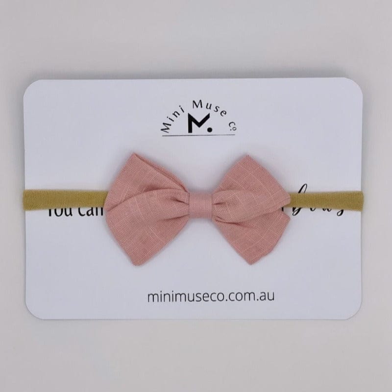 Linen Bow Headband - Mini Muse co.