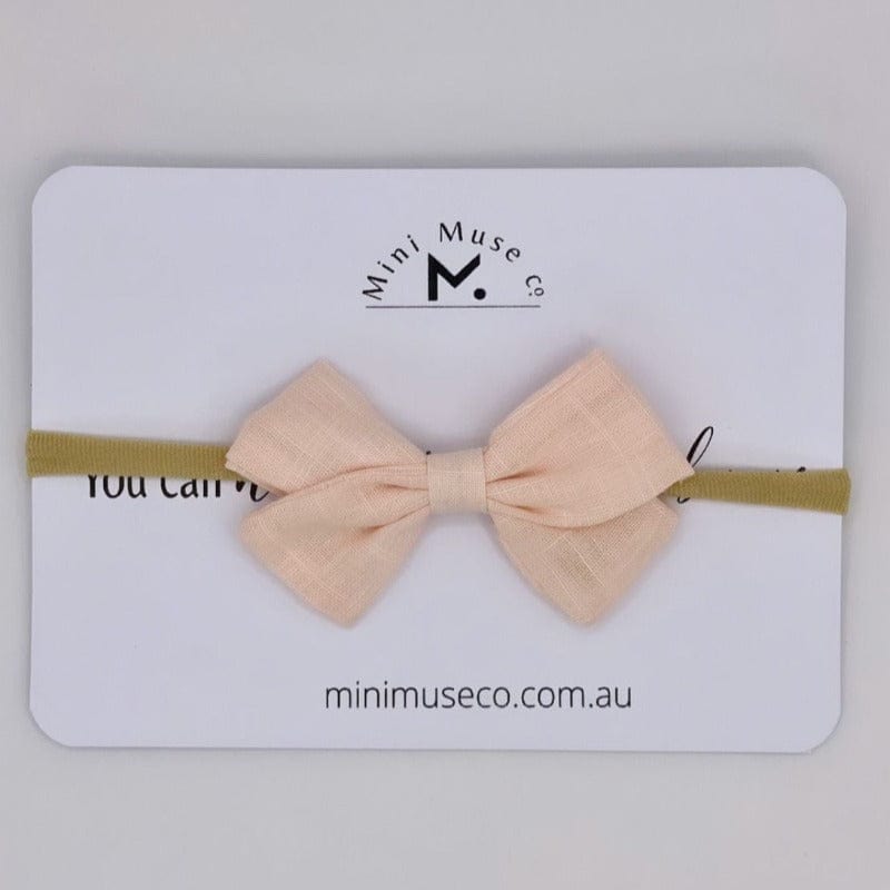 Linen Bow Headband - Mini Muse co.