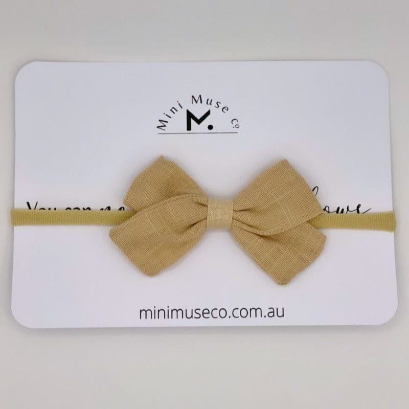 Linen Bow Headband - Mini Muse co.