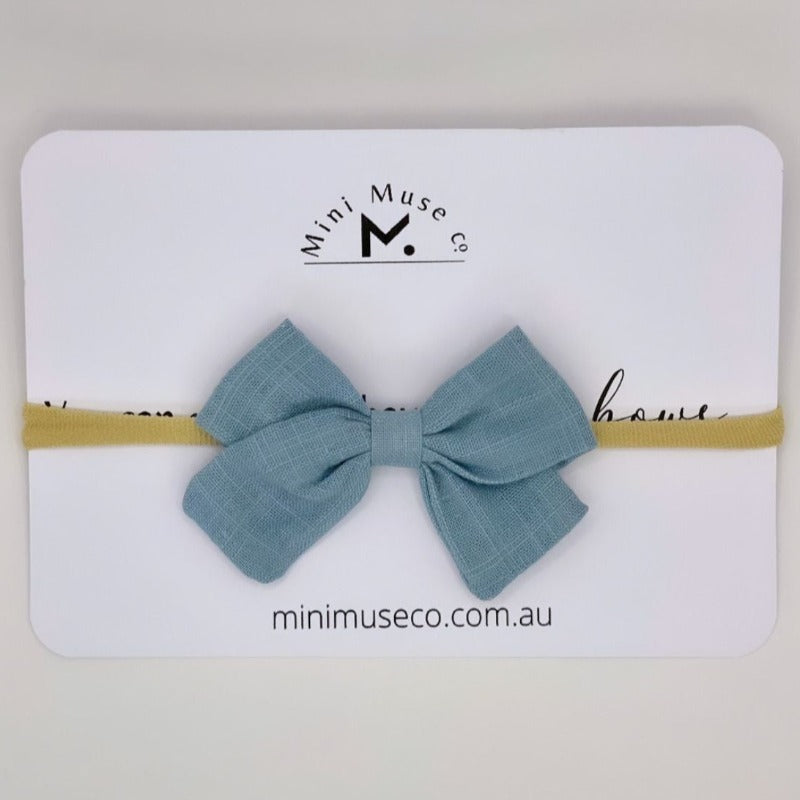 Linen Bow Headband - Mini Muse co.