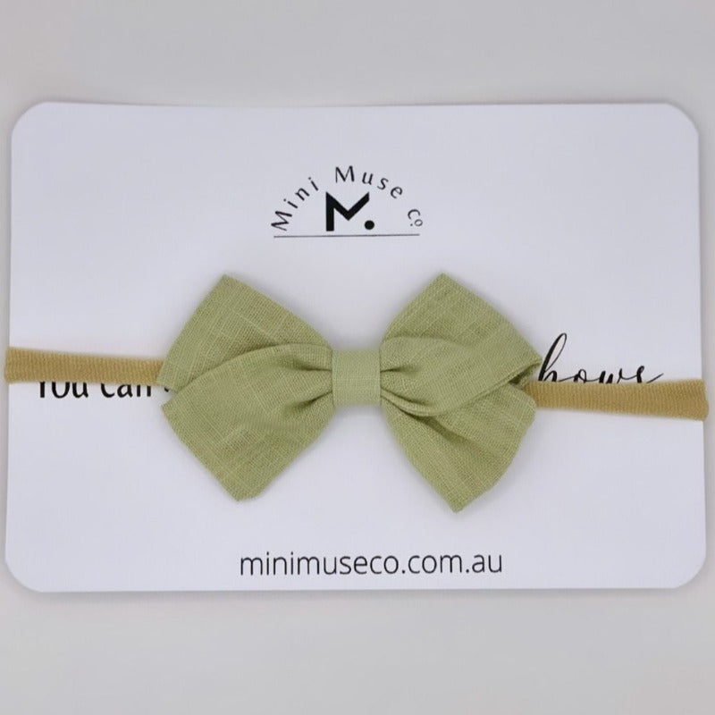 Linen Bow Headband - Mini Muse co.