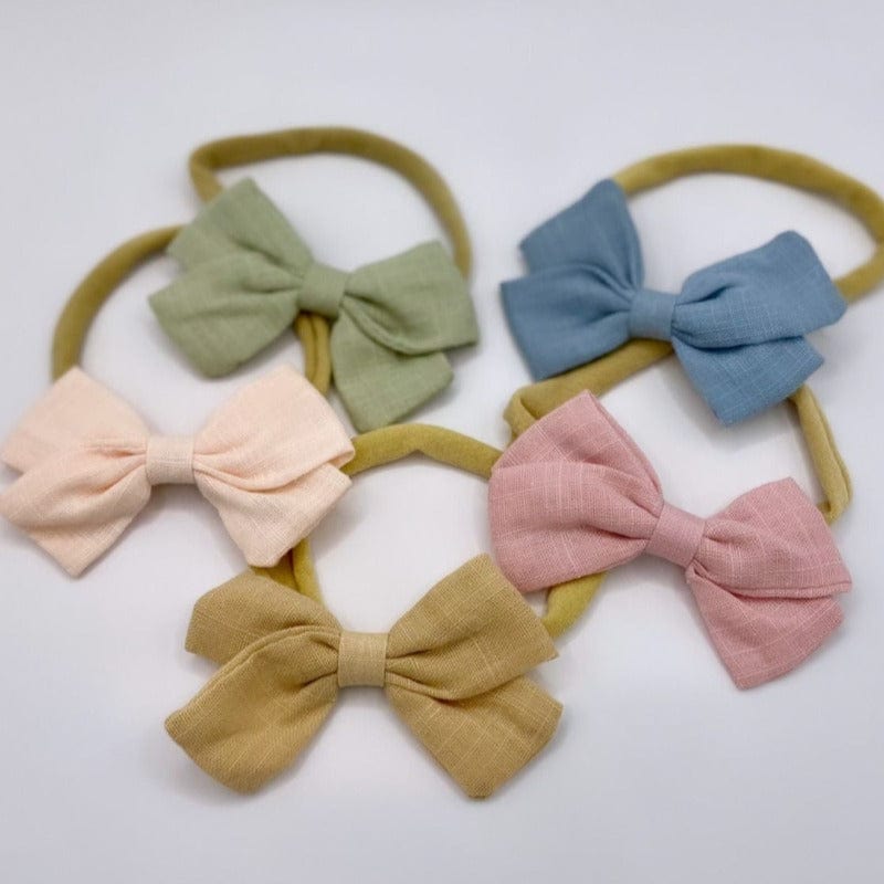 Linen Bow Headband - Mini Muse co.