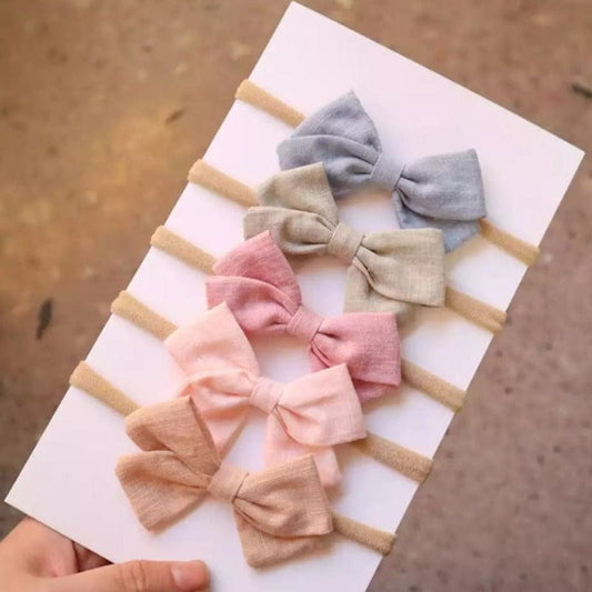 Linen Bow Headband - Mini Muse co.