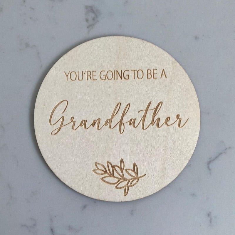 Grandfather - Single Wooden Announcement Disc - Mini Muse co.