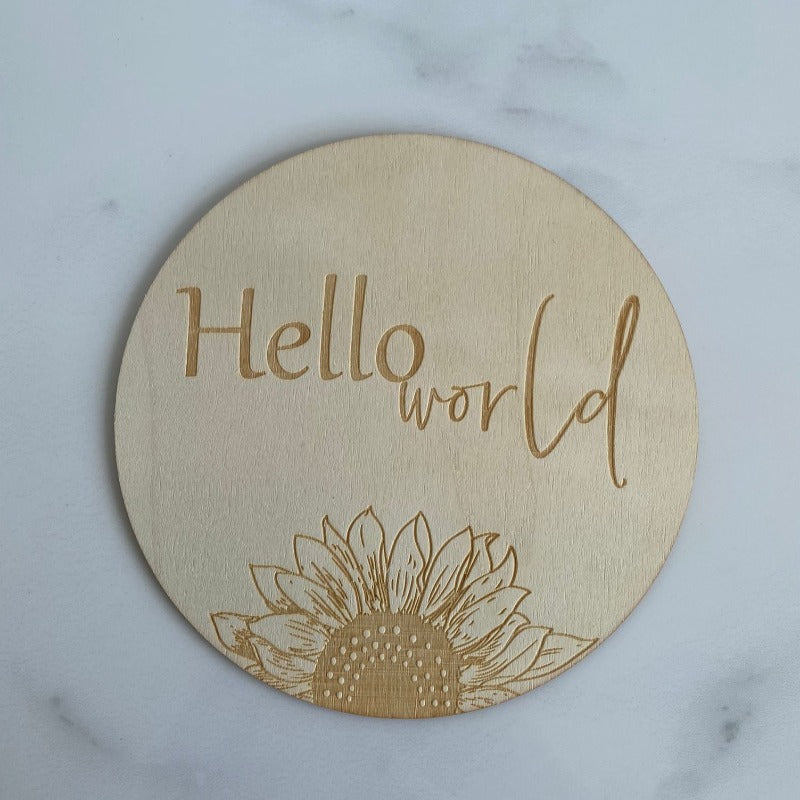 Hello World - Earth Side - Single Pregnancy Announcement Disc - Mini Muse co.