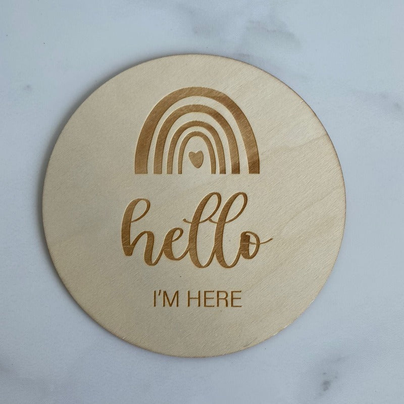 Hello World - Earth Side - Single Pregnancy Announcement Disc - Mini Muse co.