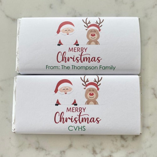 Santa & Rudolph Xmas Chocolate Bar - Mini Muse co.