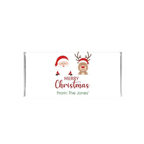 Santa & Rudolph Xmas Chocolate Bar - Mini Muse co.